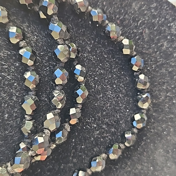 Vintage Jet Black Glass Beaded Necklace - Picture 2 of 4